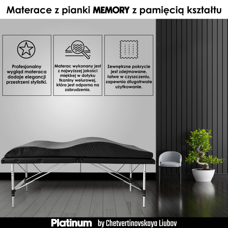 Anatomic Cosmetic Mattress with Memory Foam PLATINUM pink + silicone cover FREE - for legs or head