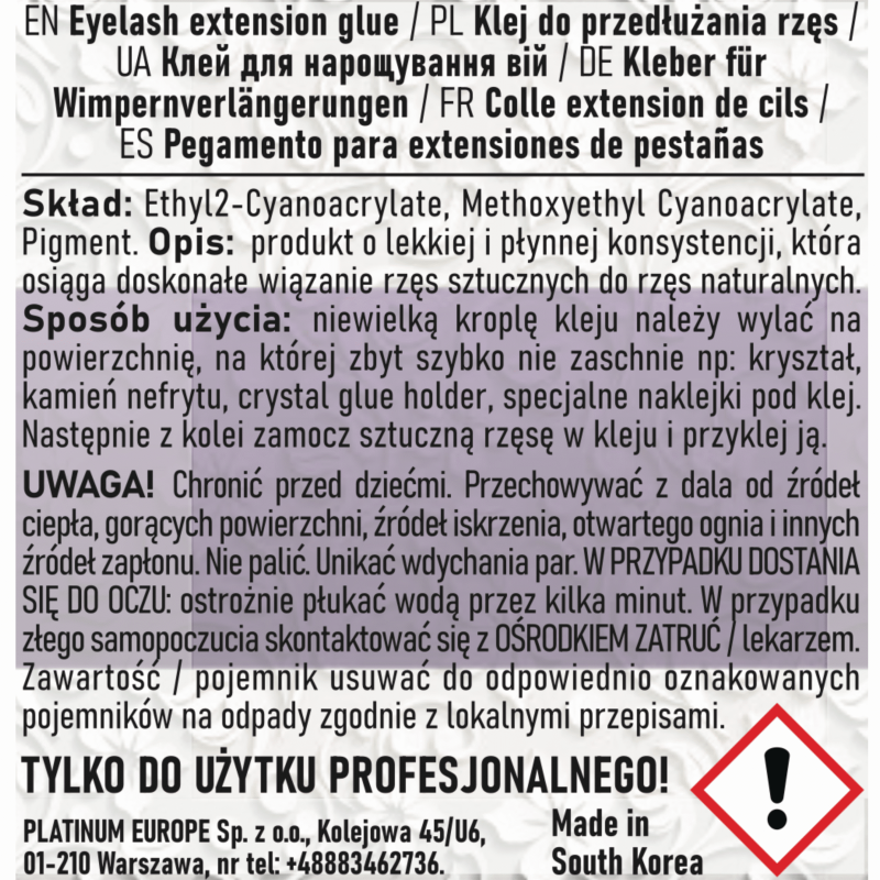 Klej do przedЕ‚uЕјania rzД™s Magic 5 ml PLATINUM