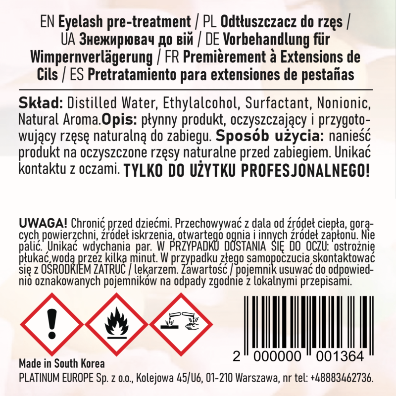 Vorbehandlung fГјr WimpernverlГ¤ngerung Melone PLATINUM 15 ml