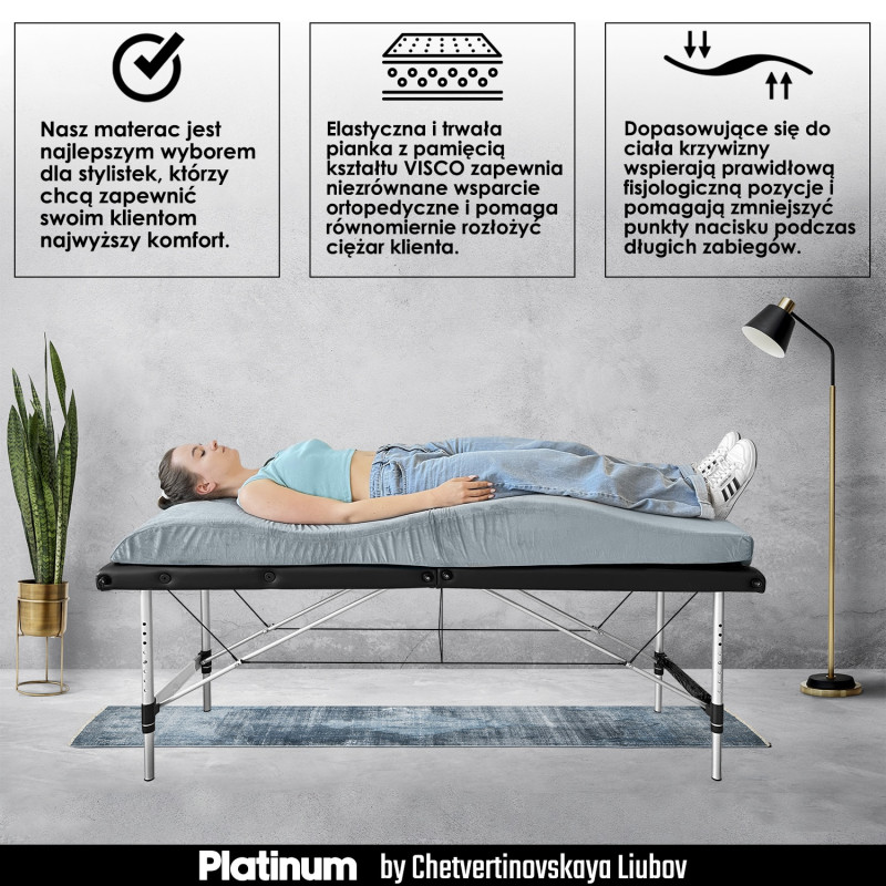 Anatomic Cosmetic Mattress with Memory Foam PLATINUM pink + silicone cover FREE - for legs or head