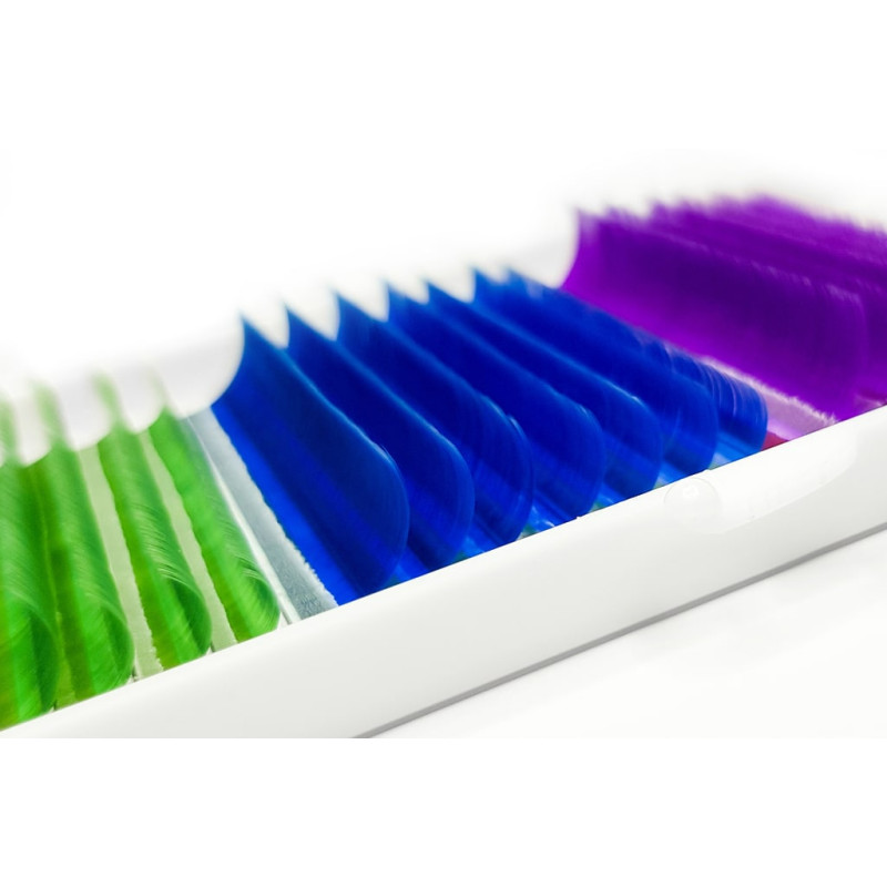 WimpernverlГ¤ngerung Farbige (Violett/Blau/GrГјn) PLATINUM Biegung CРЎ 0.07 8вЂ“13mm