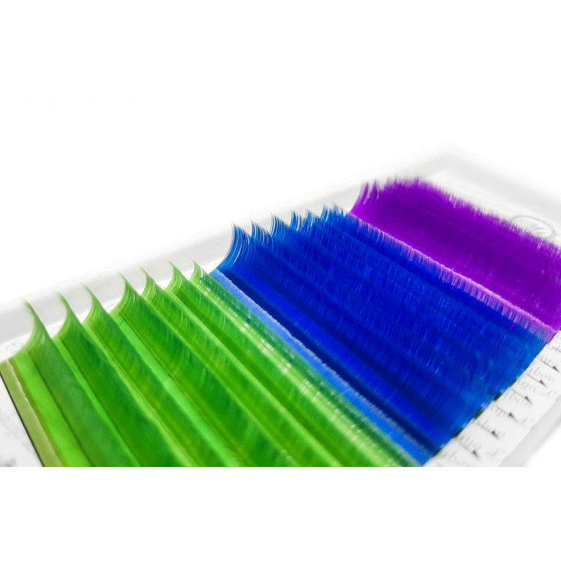 WimpernverlГ¤ngerung Farbige (Violett/Blau/GrГјn) PLATINUM Biegung CРЎ 0.07 8вЂ“13mm