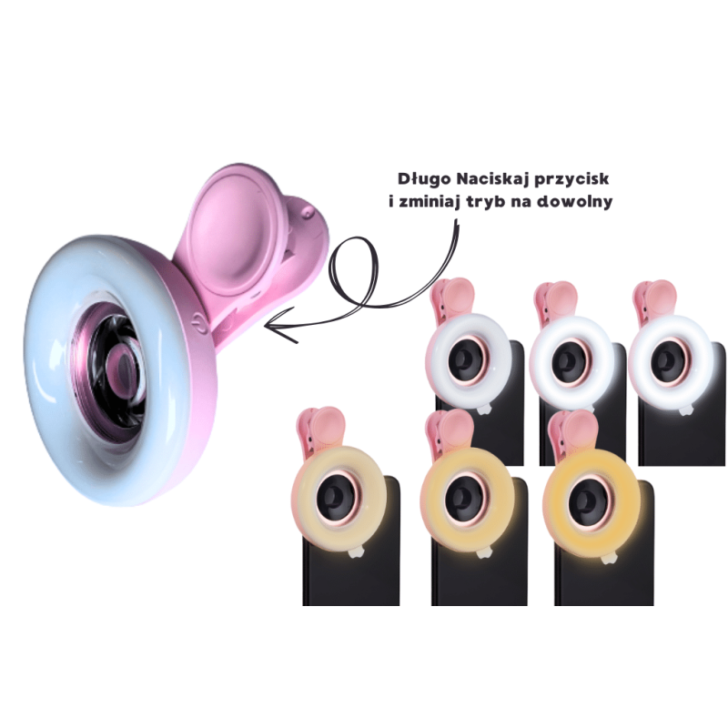 Makroobjektiv mit LED-Licht PLATINUM rosa