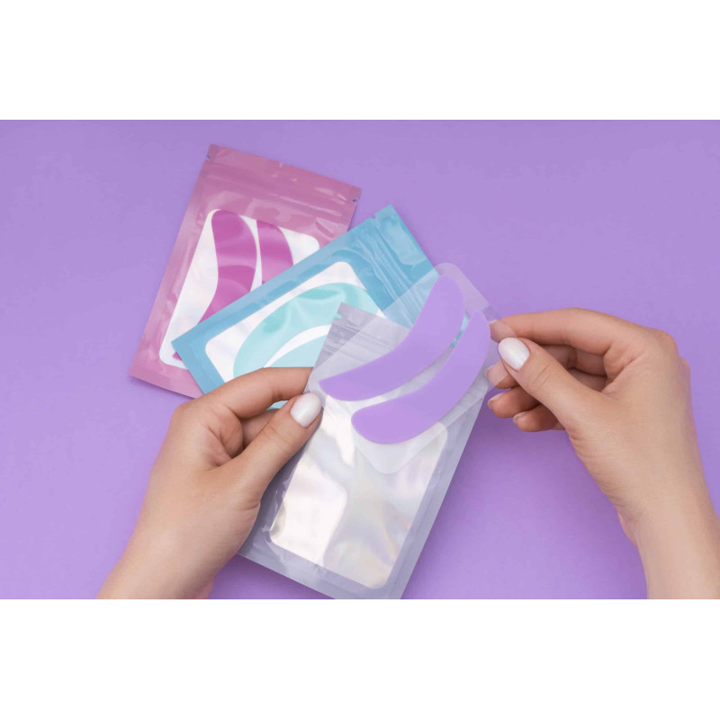 Reusable Silicone Under Eye Pads PLATINUM for Lash Lamination and Extensions вЂ“ 1 Pair violet