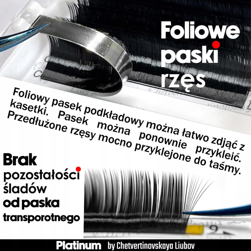 Eyelash Extensions Black PLATINUM 20 lines РЎurl M+ 0.07 10mm