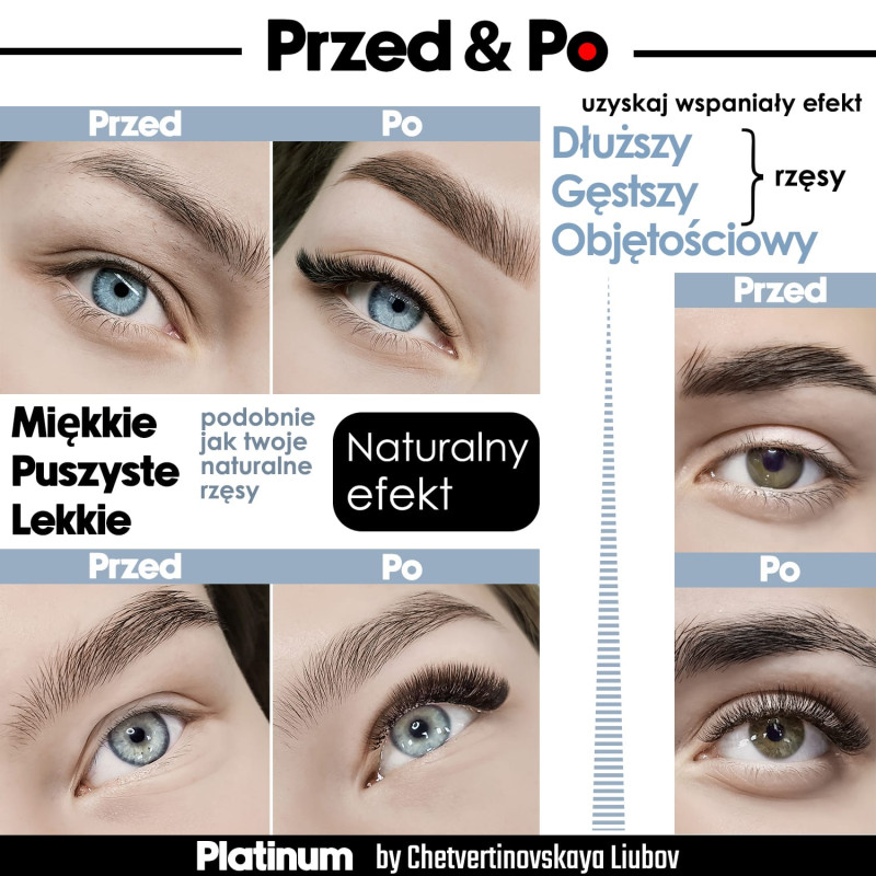 Fertige WimpernbГјschel PLATINUM 3D Schwung C 0.07 14mm