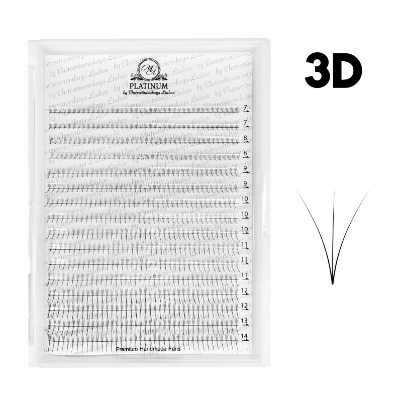 Fertige WimpernbГјschel PLATINUM 3D 0,07 Schwung C 7вЂ“14 mm