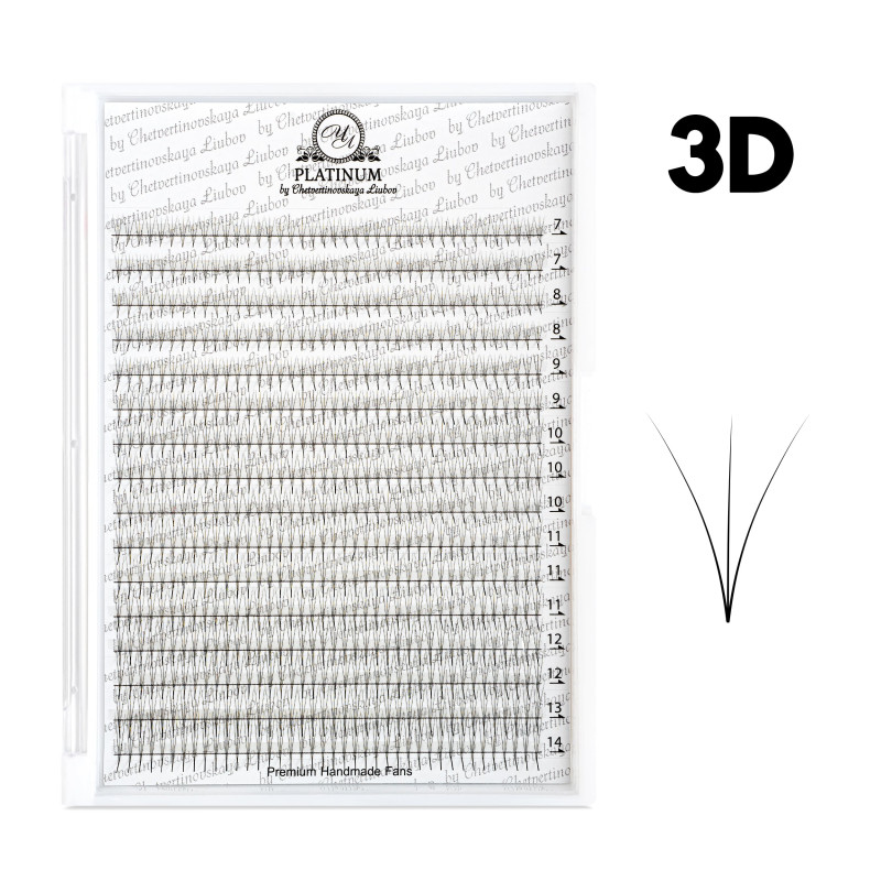 Fertige WimpernbГјschel PLATINUM 3D 0,07 Schwung C 7вЂ“14 mm