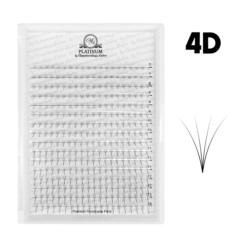 Ready Fan Eyelash Clusters PLATINUM 4D 0.07 Curl D 7вЂ“14 mm