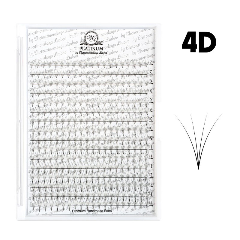 Ready Fan Eyelash Clusters PLATINUM 4D 0.07 Curl D 7вЂ“14 mm