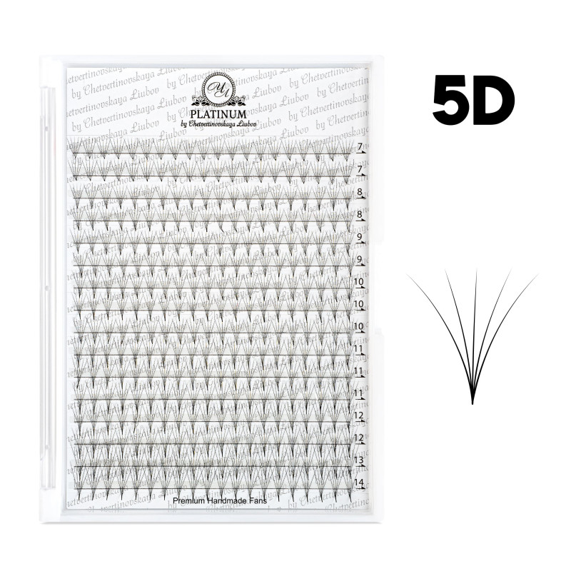Ready Fan Eyelash Clusters PLATINUM 5D 0.07 Curl D 7вЂ“14 mm