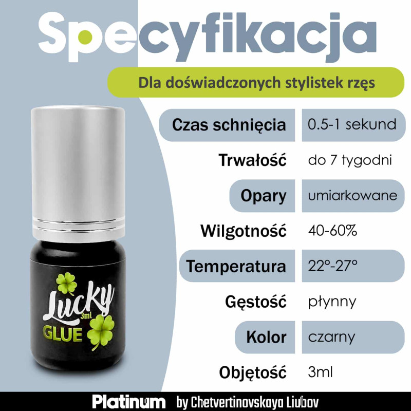 Klej do przedЕ‚uЕјania rzД™s Lucky PLATINUM 3 ml