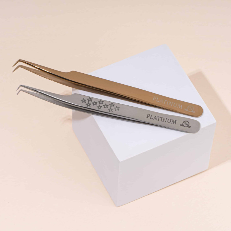 Tweezers for Eyelash Extension ET 15 rose gold PLATINUM
