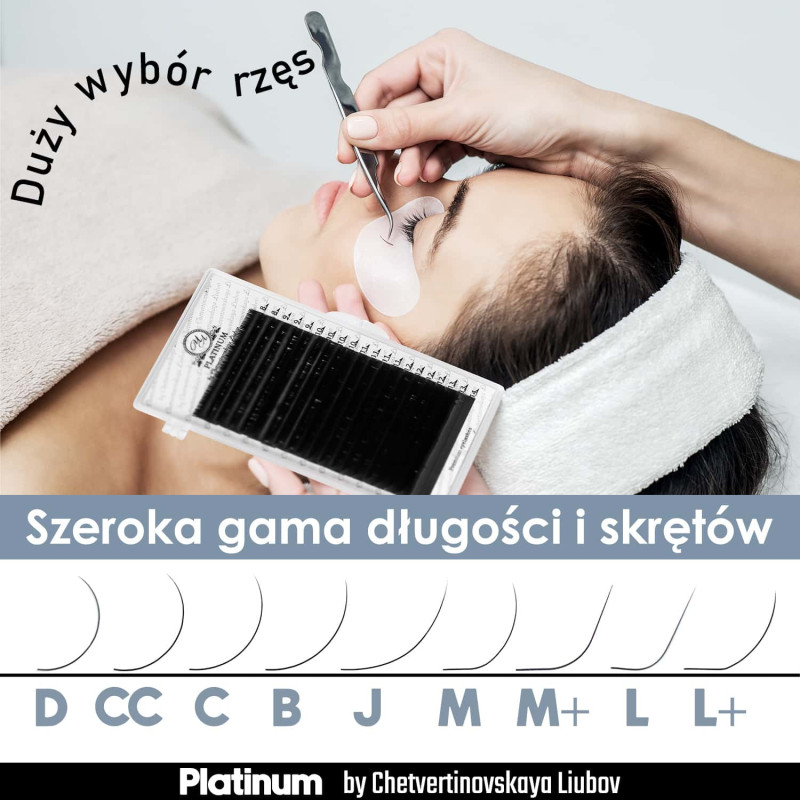 RzД™sy do PrzedЕ‚uЕјania Czarne PLATINUM 20 PaskГіw SkrД™t C 0.07 7-12mm