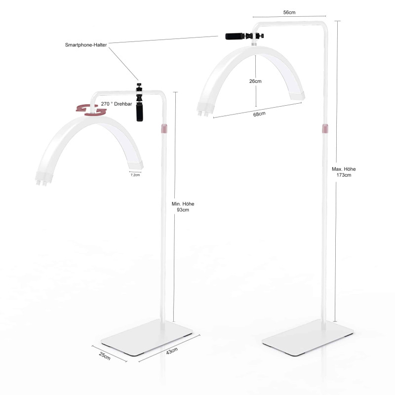 Foldable Beauty Bed 60 cm PLATINUM + Moon Lamp - Set в„–4