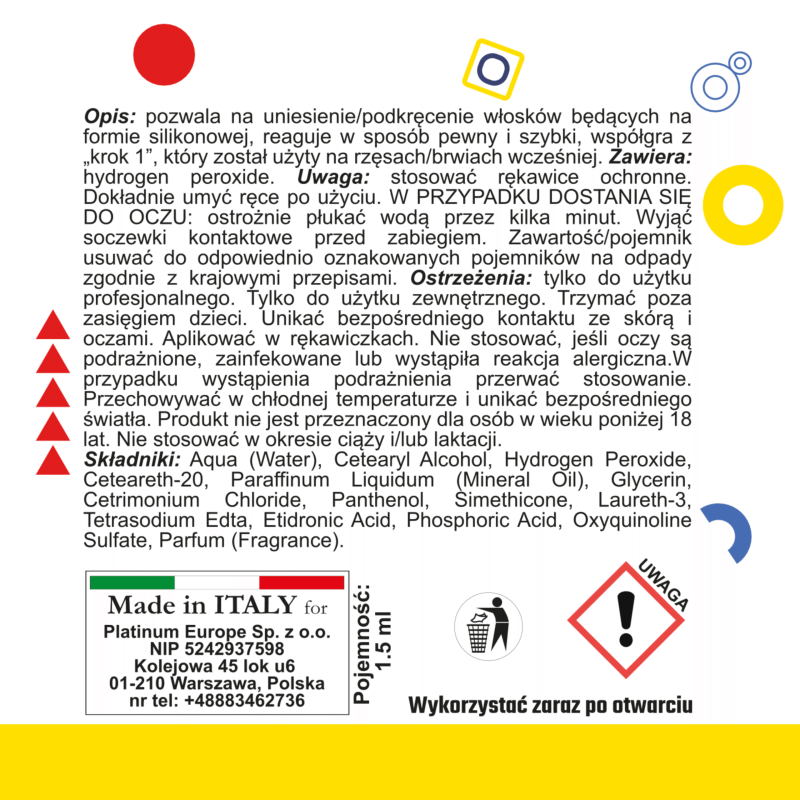 Step 2 FIX saszetki do laminacji rzД™s i brwi 1,5 ml PLATINUM