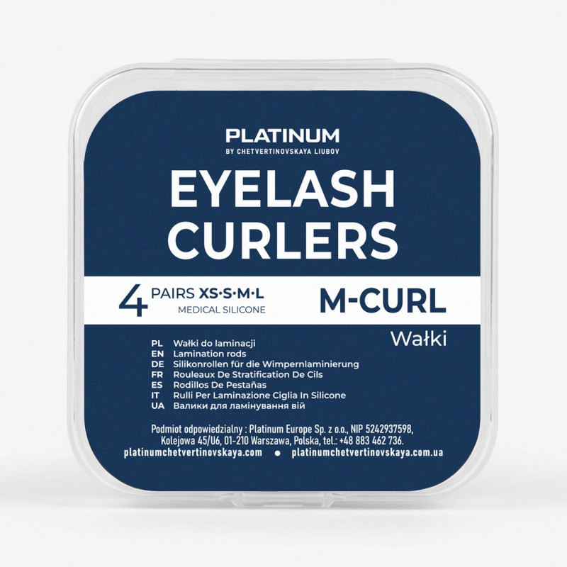 WaЕ‚eczki Silikonowe do laminacji rzД™s M-Curl 4 pary PLATINUM